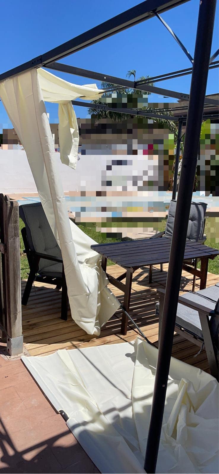 vidaXL Heim & Garten Pergola 3x3m Taupe Schiebedach Pavillon