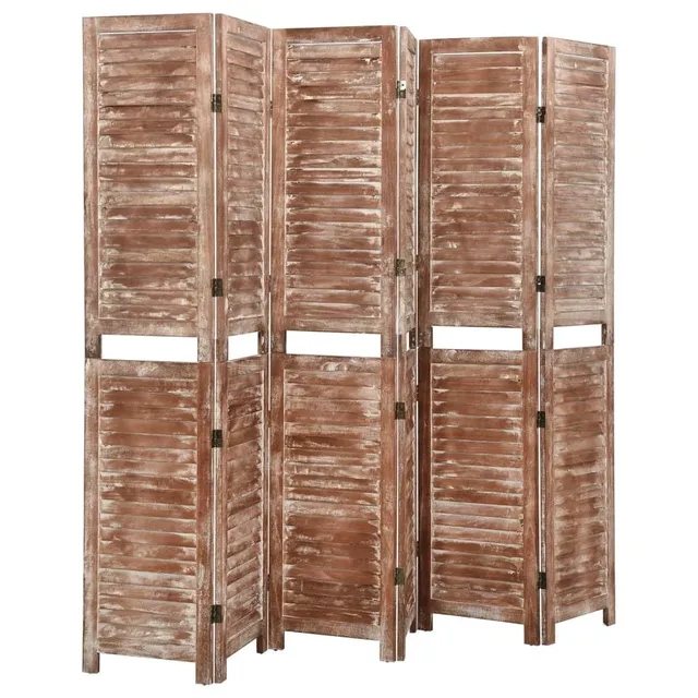 vidaXL Raumteiler 6-tlg. Paravent Braun 210x165cm Paulownia
