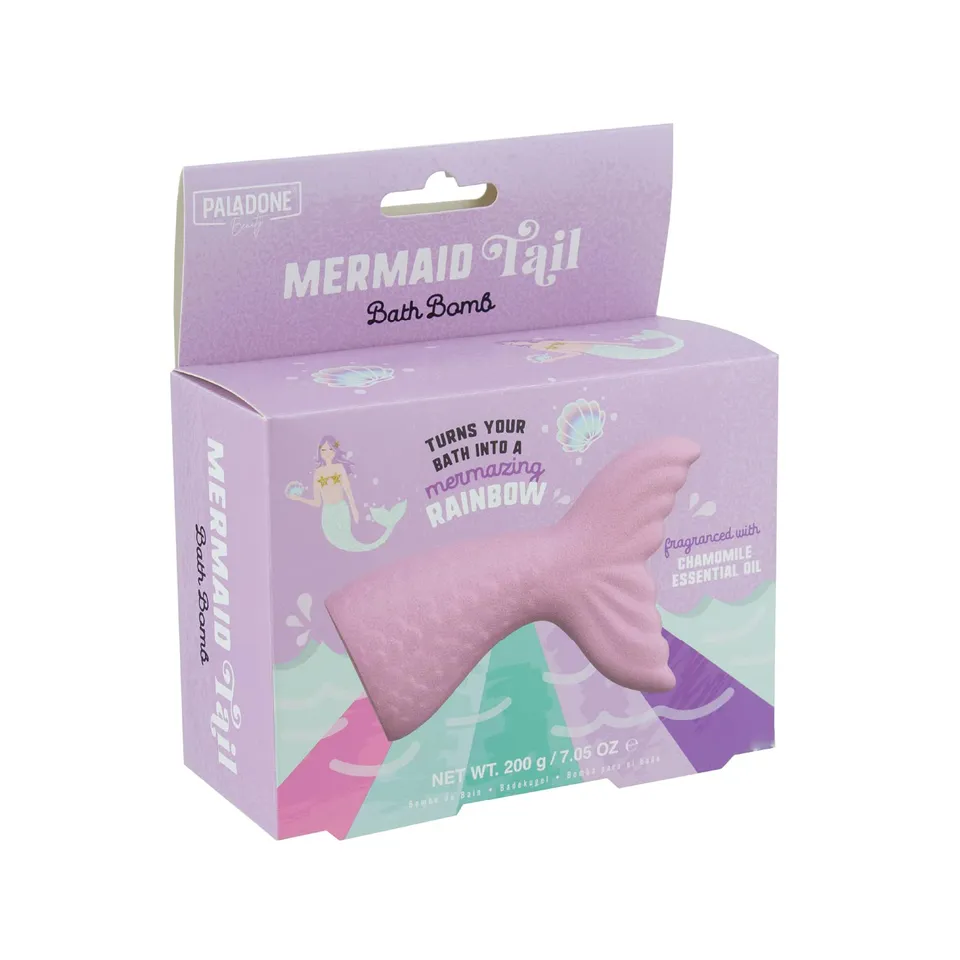 Paladone Meerjungfrauenschwanz Badebombe Regenbogen Kamille 150g