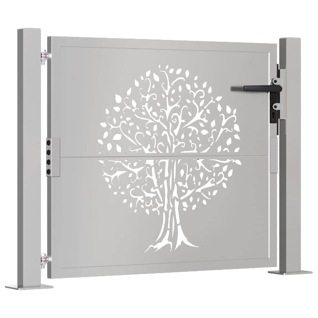 vidaXL Heim & Garten Gartentor Cortenstahl Baum 100x75 cm