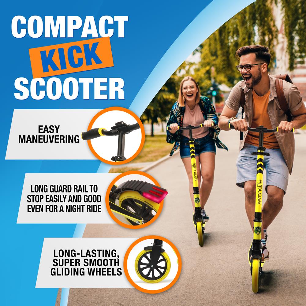 Serenelife Scooters Kick Scooter Gelb klappbar Alu