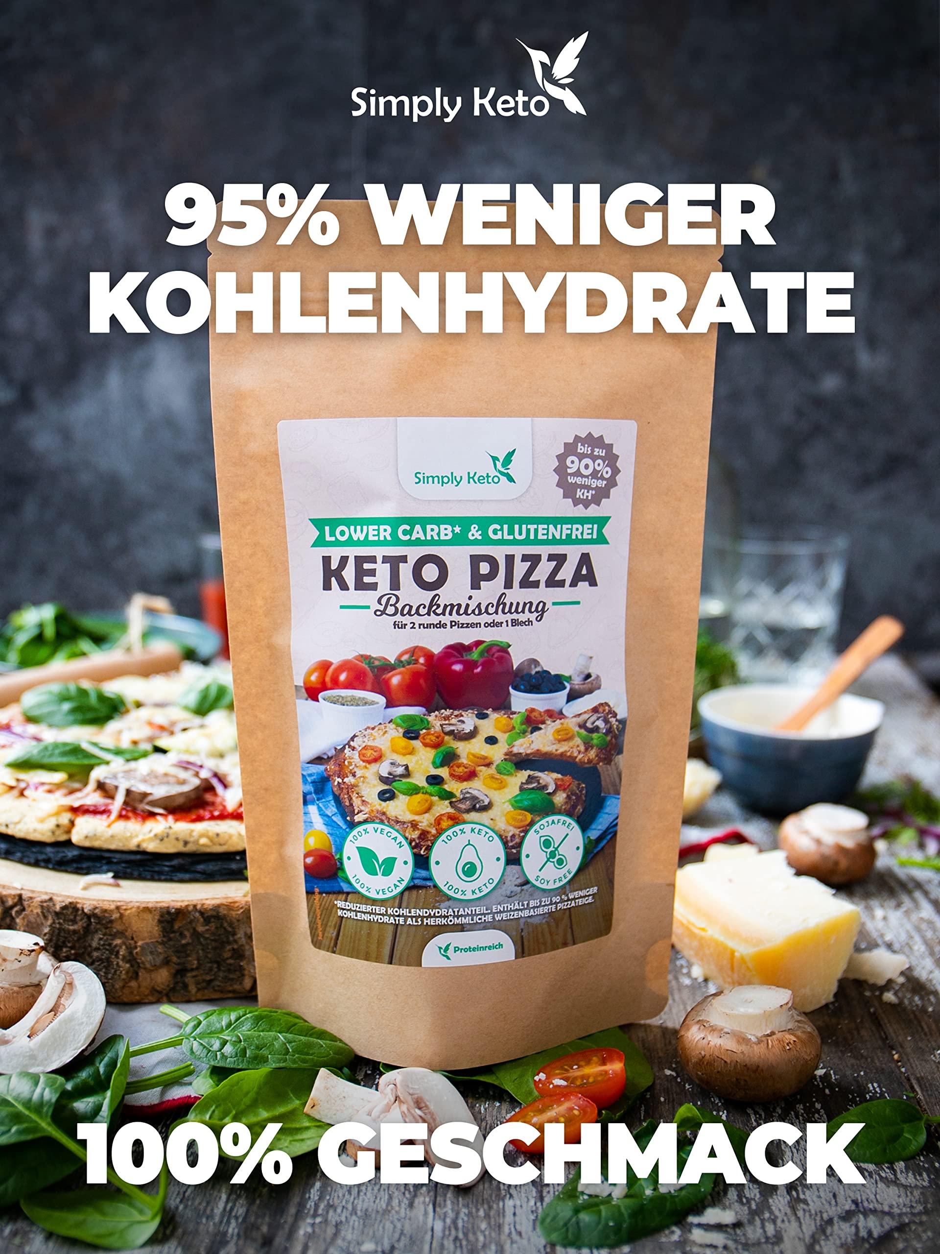 Keto Pizza Backmischung 290 g glutenfrei vegan proteinreich