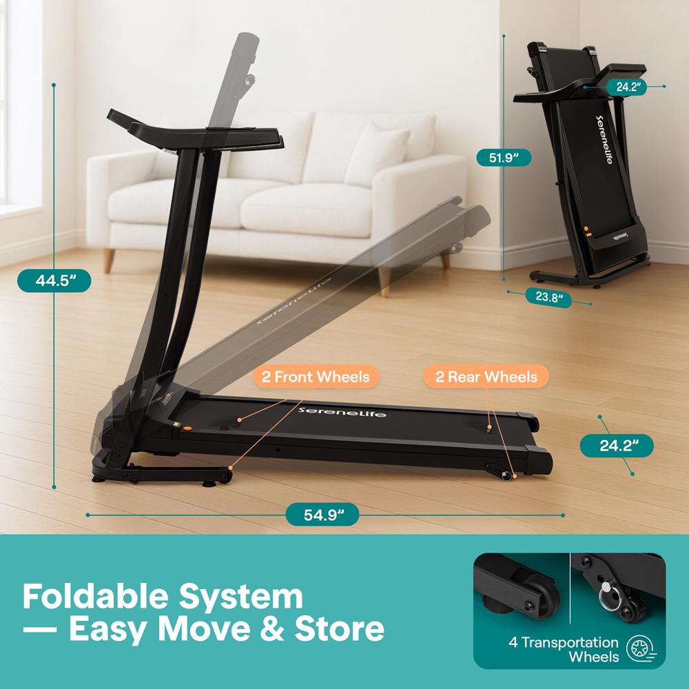 Serenelife Fitness Laufband klappbar Bluetooth 12 Programme