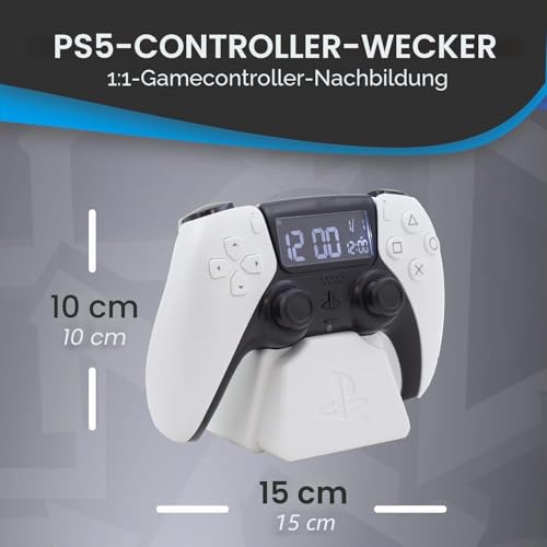 Paladone Homeware PlayStation PS5 Controller Wecker Weiß Datum