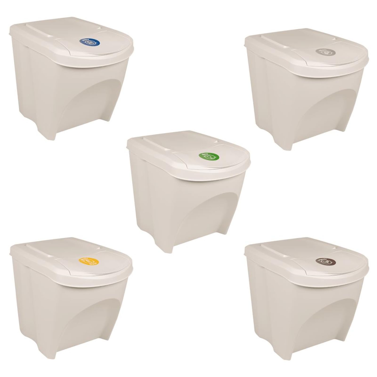 vidaXL Heim & Garten Mülleimer 3x75L Grau stapelbar