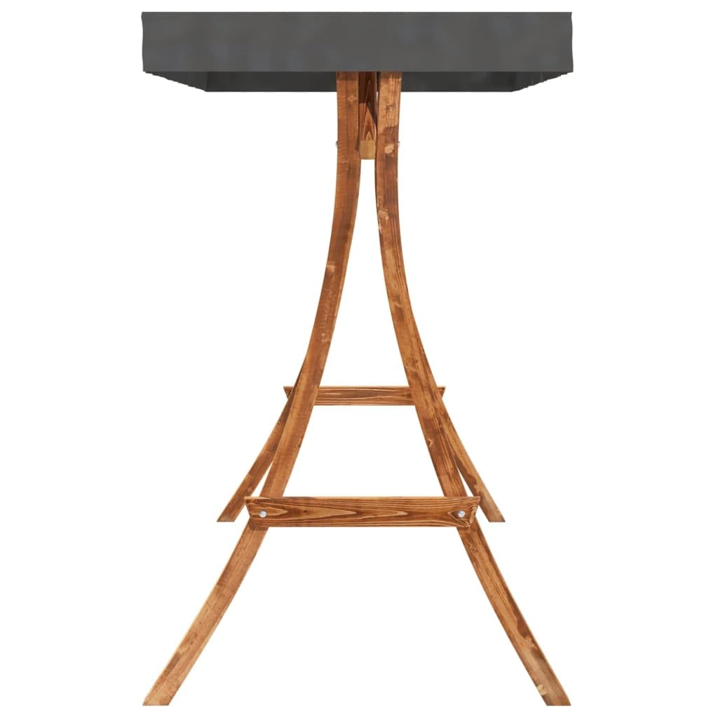 vidaXL Bugholz Schaukelgestell Holz Teak-Finish Anthrazit Dach