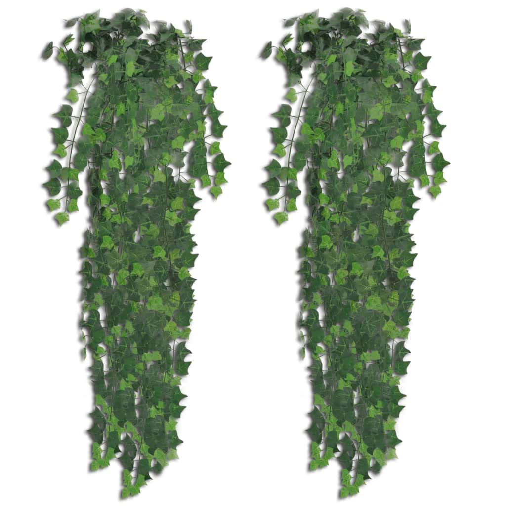 vidaXL Heim & Garten Künstlicher Efeu Grün 90cm 2 Stück