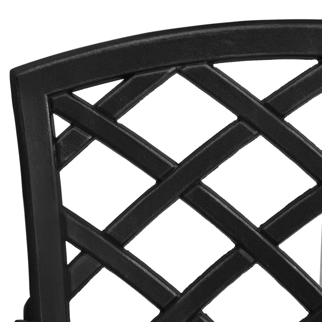 vidaXL Bistro-Set 3-tlg. Aluguss Schwarz Outdoor