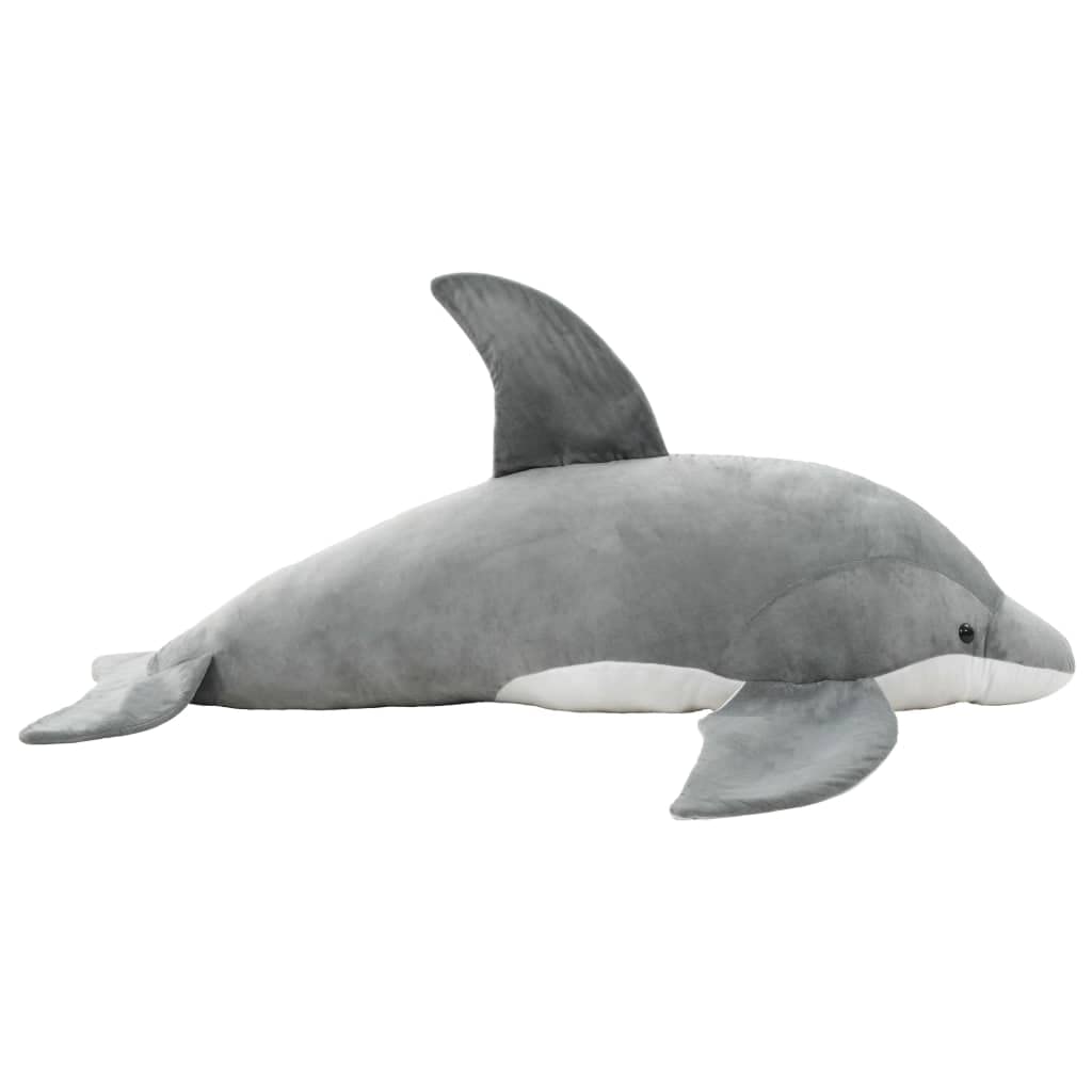 vidaXL Delfin Kuscheltier Plüsch Grau 100x40 cm Kinder Stofftier