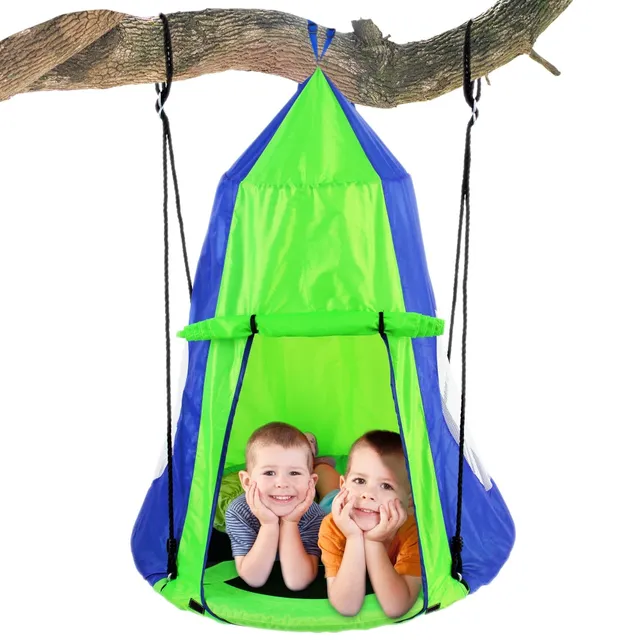Serenelife Outdoor Swing Baumschaukel Tellerschaukel mit Zelt