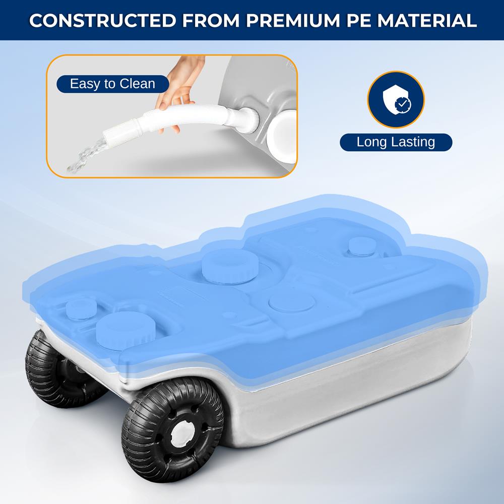 Serenelife Wassertank Grau 40 Liter HDPE mit Rollen