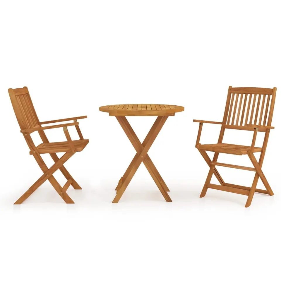 vidaXL Garten-Essgruppe 3-tlg. 70cm Akazie Klappbar Holz Set