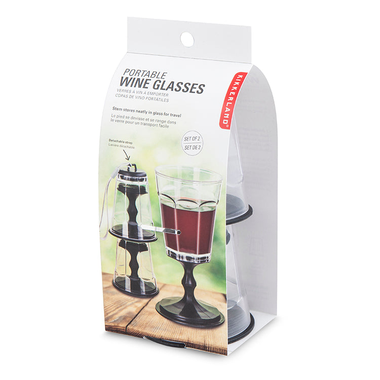 Kikkerland Kitchen Weingläser stapelbar 2er Set Picknick
