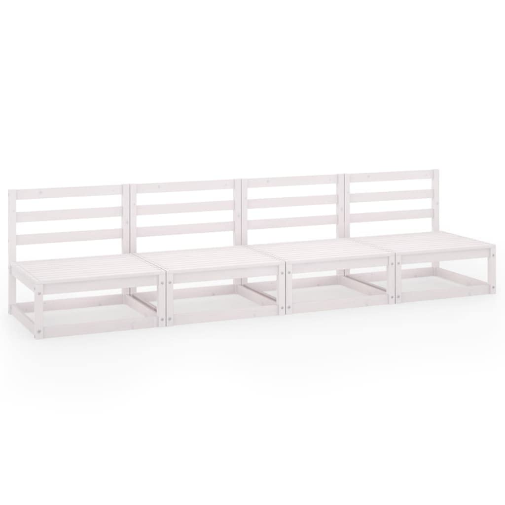 vidaXL Heim & Garten Gartensofa 4-Sitzer Holz Weiß modular