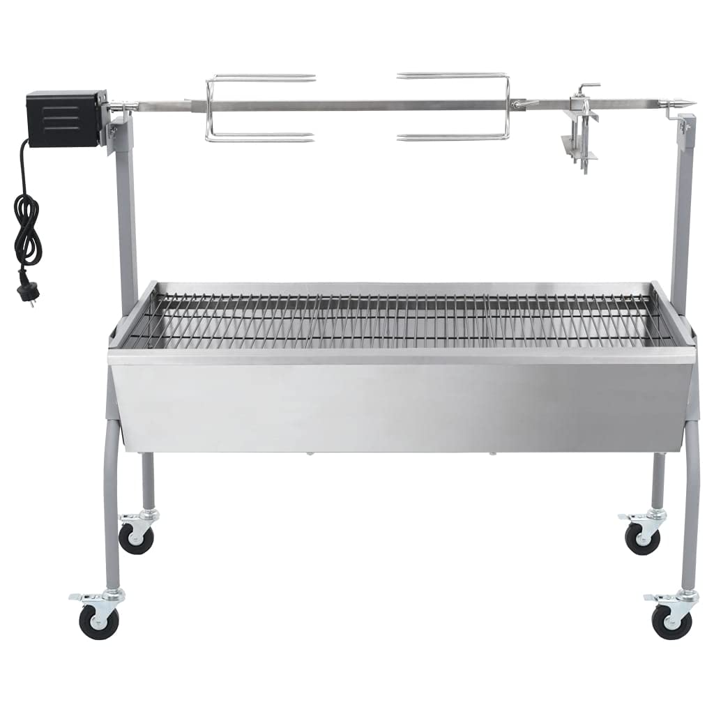 vidaXL Spanferkelgrill Metzgergrill Elektro Holzkohle Grau
