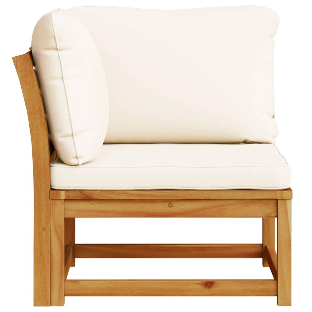 vidaXL Heim & Garten Garten-Ecksofa Creme Akazie 73 cm