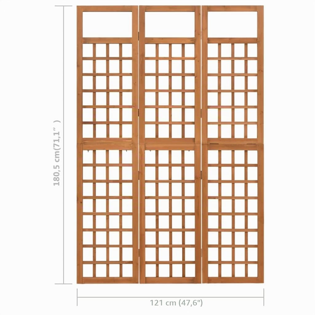 vidaXL Heim & Garten Paravent Spalier 121x180,5 cm Braun Holz