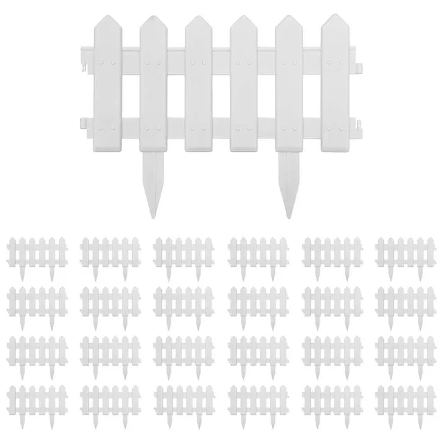 vidaXL Rasenkante Weiß 10m PP Beetumrandung 25er Set