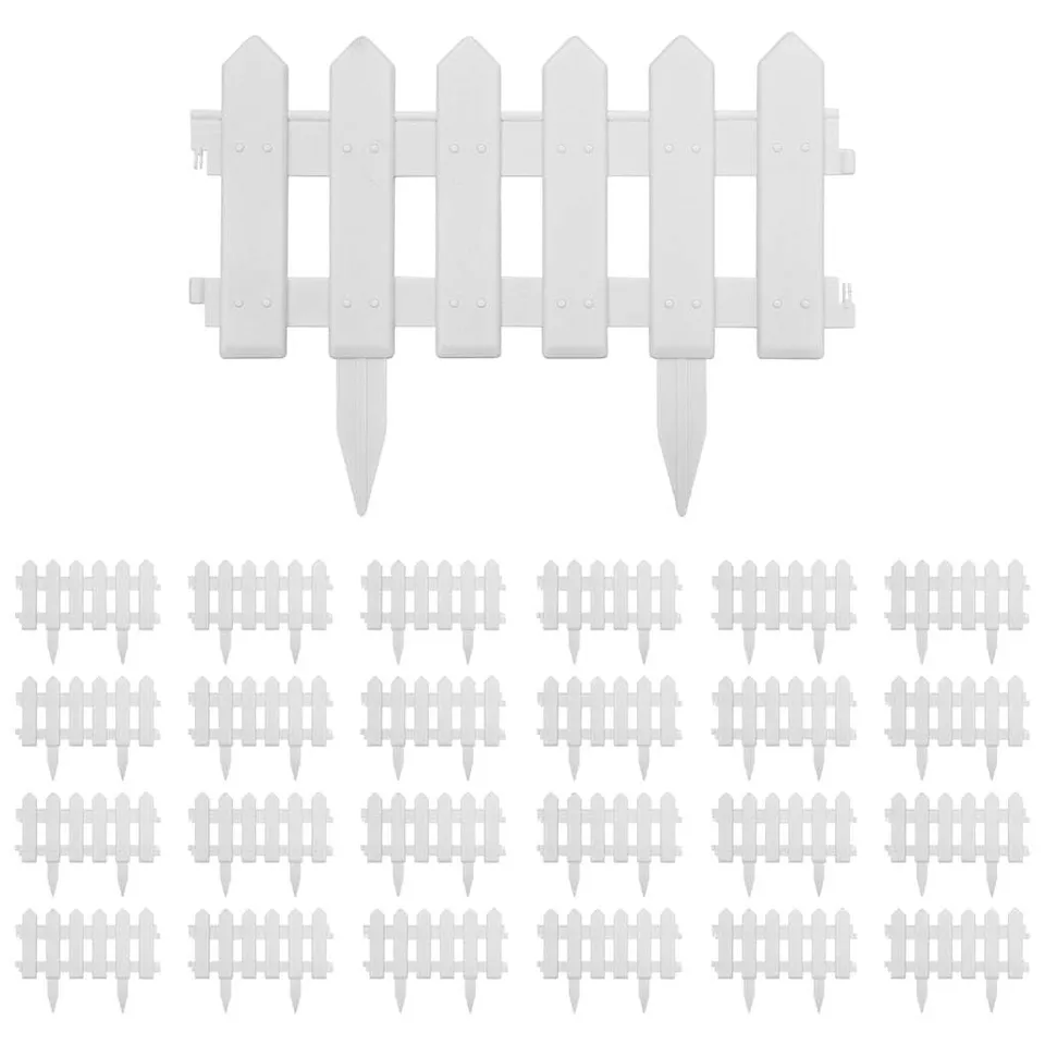 vidaXL Rasenkante Weiß 10m PP Beetumrandung 25er Set