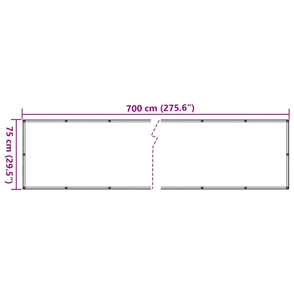 vidaXL Heim & Garten Sichtschutz Anthrazit 700x75 cm PVC