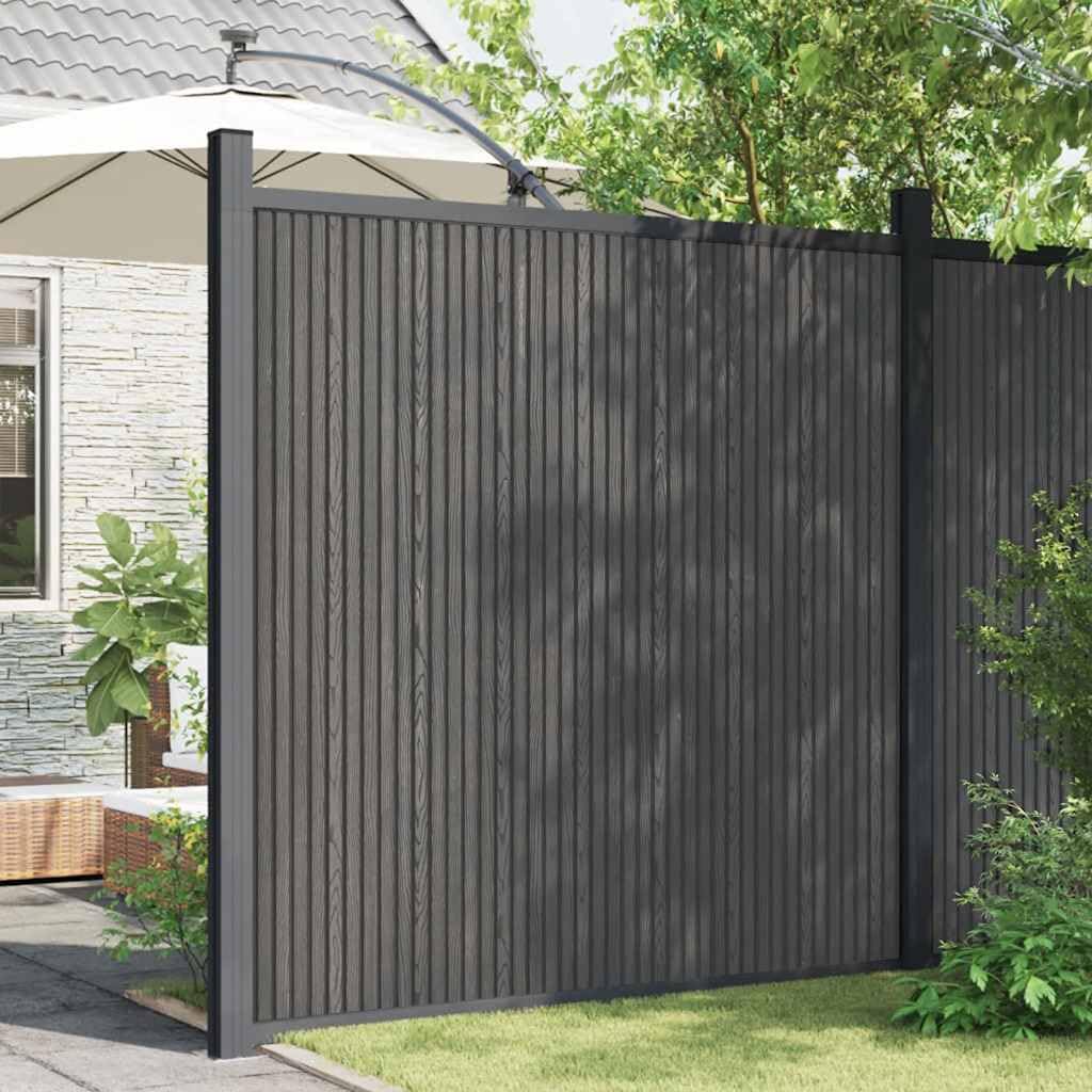 vidaXL Zaunelement Grau 173x186 cm WPC Sichtschutzzaun