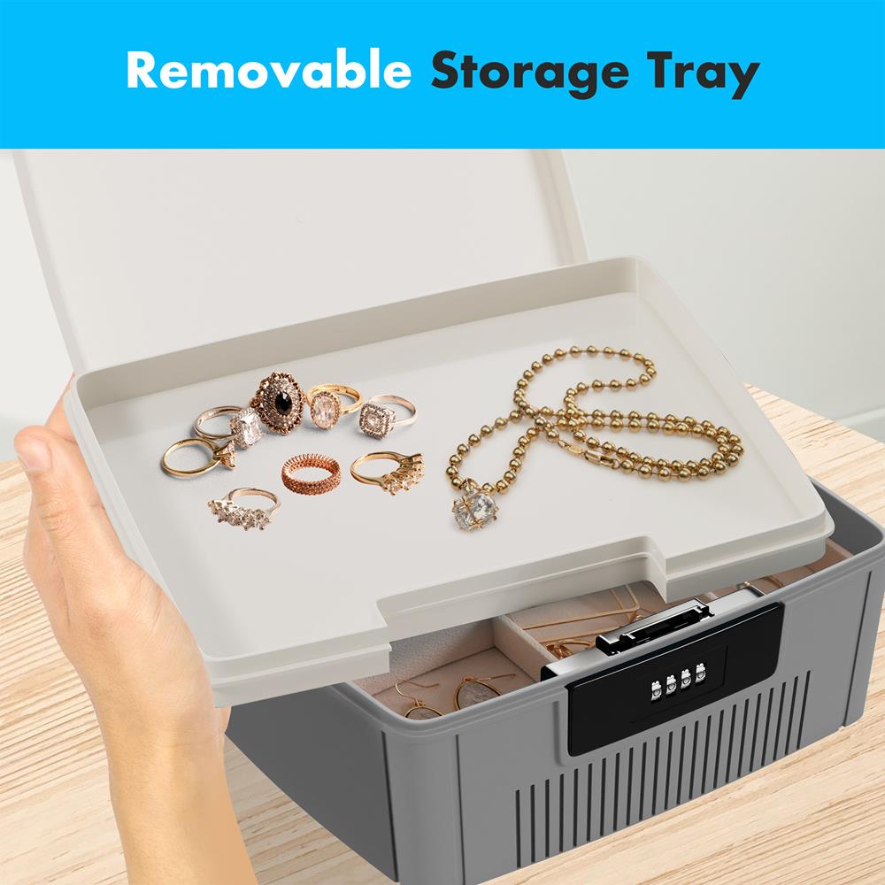 Serenelife Storage Aufbewahrungsbox Grau 4L Zahlenschloss