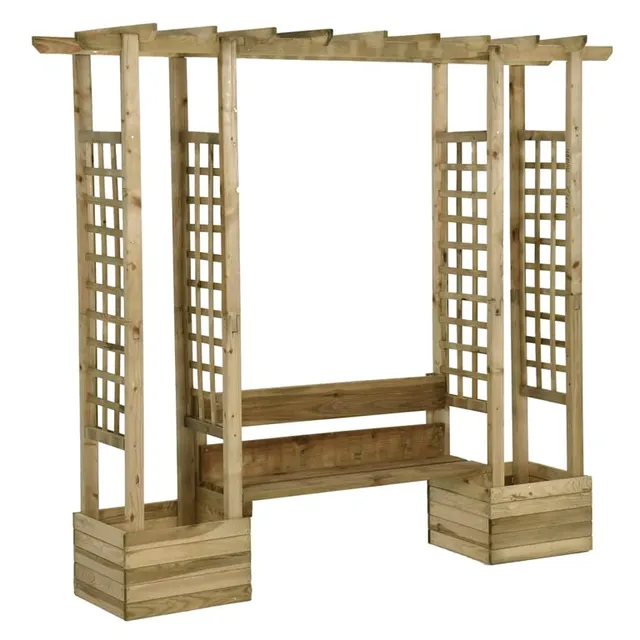 vidaXL Heim & Garten Pergola Kiefer Bank Pflanzkasten