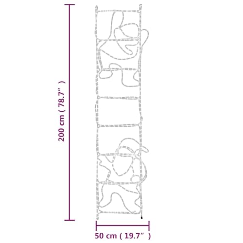 vidaXL Heim & Garten LED Weihnachtsmann Leiter 200 cm