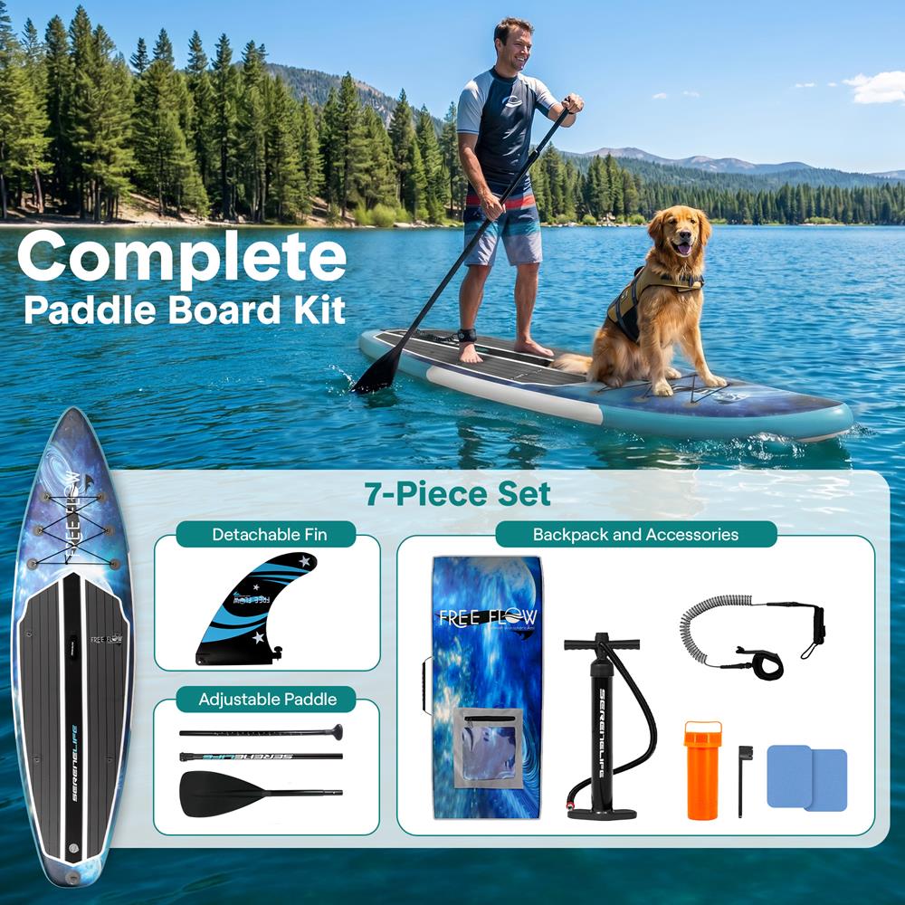 Serenelife SUP Board Aufblasbar 10'6" Space Blue Set