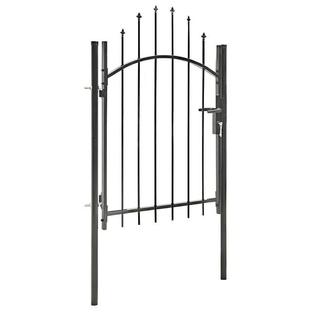 vidaXL Woerden Gartentor Stahl Schwarz 1,75 m