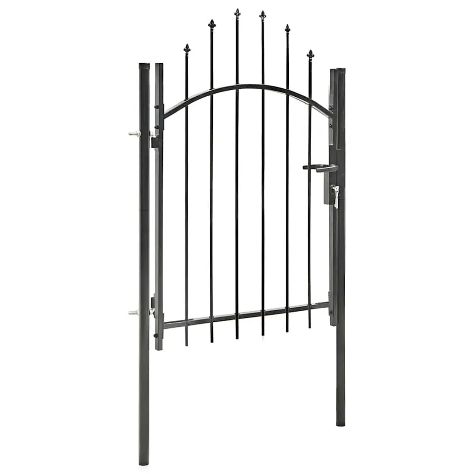vidaXL Woerden Gartentor Stahl Schwarz 1,75 m