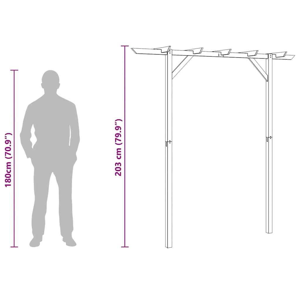 vidaXL Gartenlaube Holz Pergola 200x40x205cm Rosenbogen