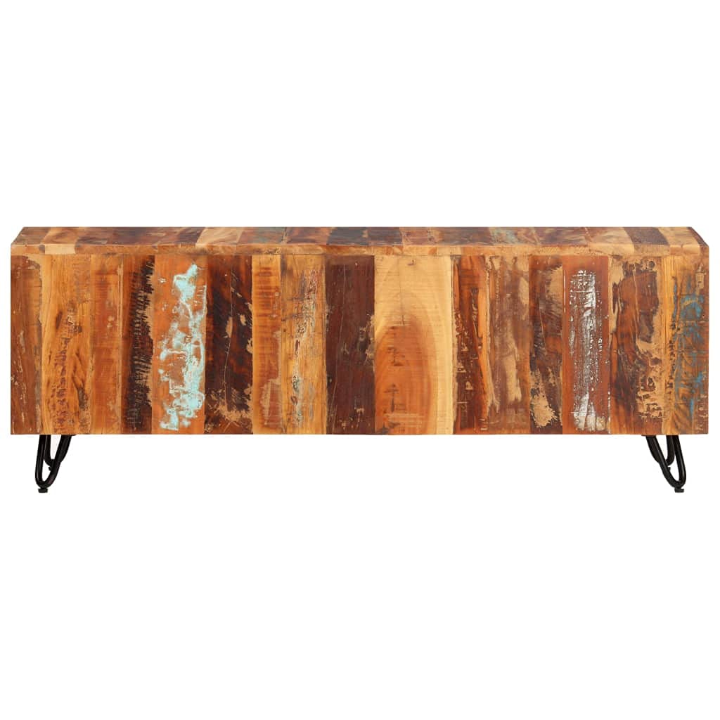 vidaXL TV Schrank Lowboard 110x30x40cm Altholz Massiv Vintage