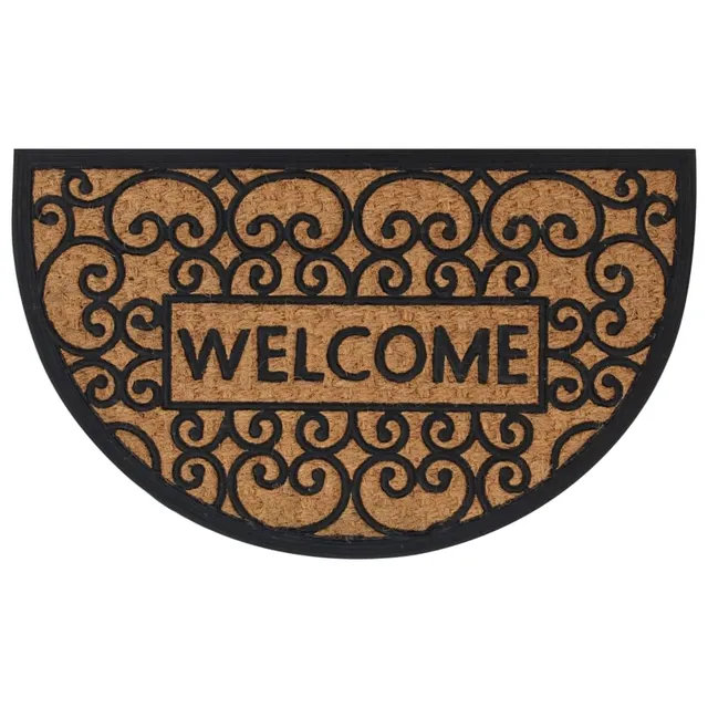 vidaXL Heim & Garten Fußmatte 45x75 cm halbrund Kokos rutschfest