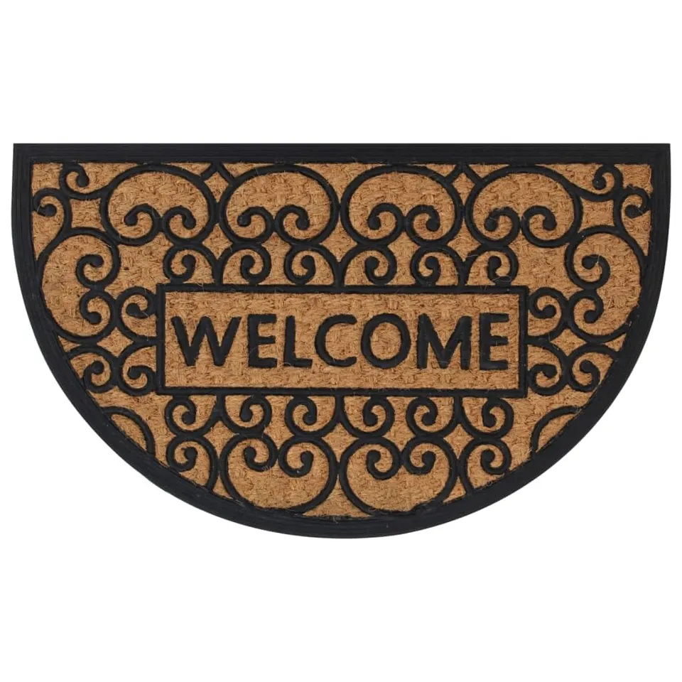 vidaXL Heim & Garten Fußmatte 45x75 cm halbrund Kokos rutschfest