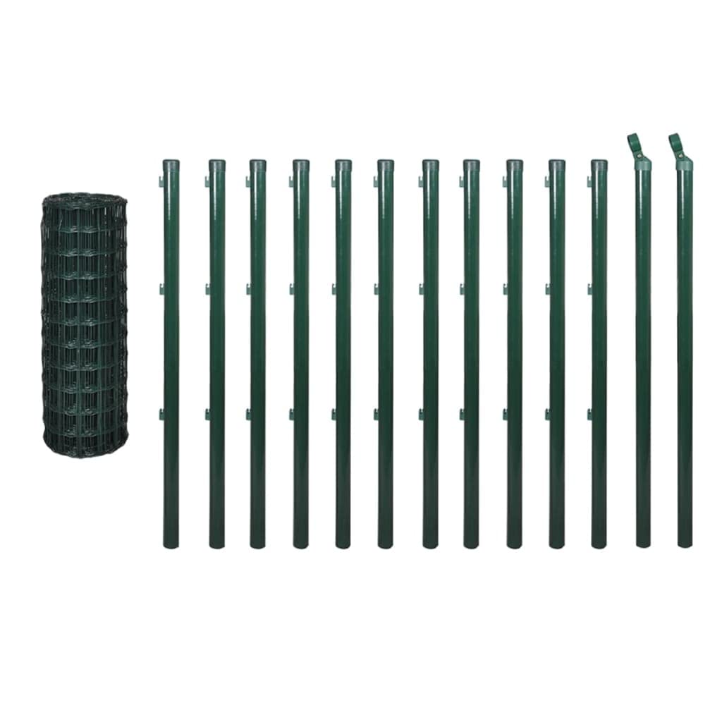 vidaXL Zaunset Gartenzaun 25x0,8 m PVC Draht mit Pfosten