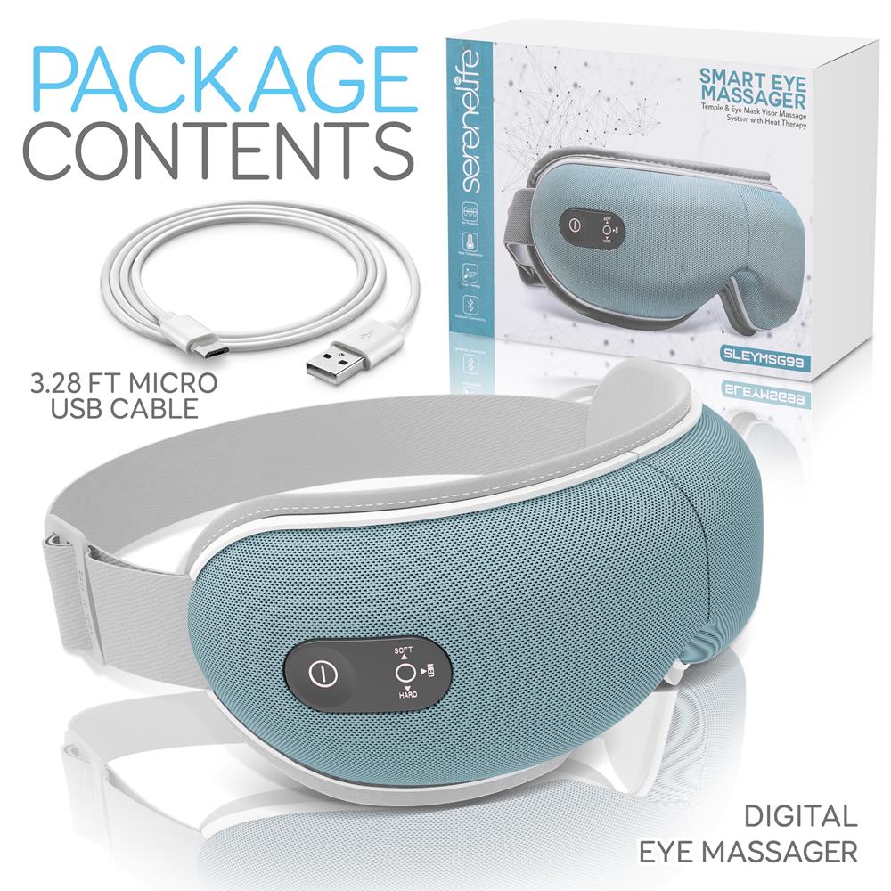 Serenelife Massage Augenmassagegerät mit Wärme Bluetooth