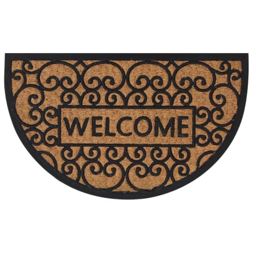 vidaXL Heim & Garten Fußmatte 45x75 cm halbrund Kokos rutschfest