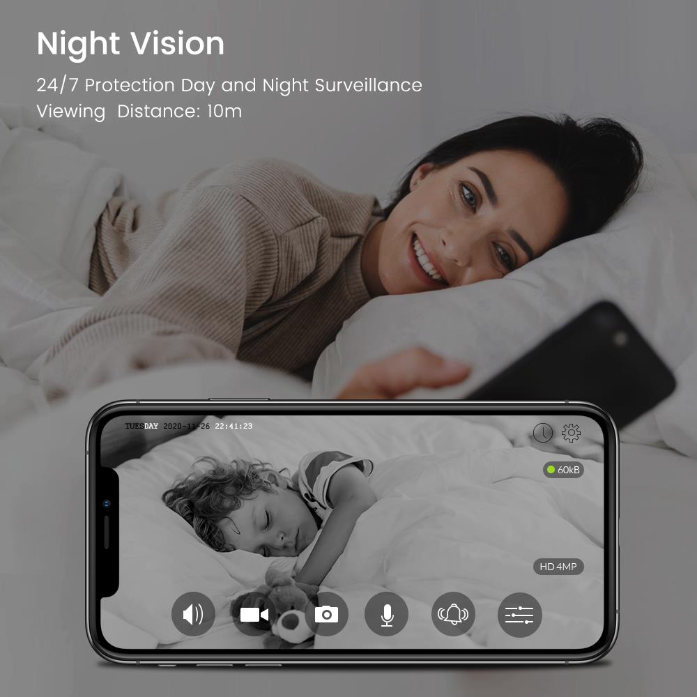 Serenelife IP Kamera WLAN 720p Nachtsicht 2-Wege-Audio