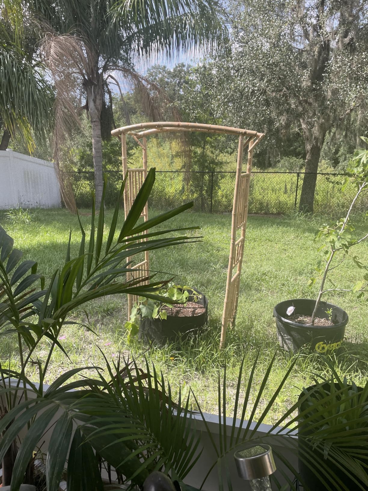 vidaXL Rosenbogen Bambus Rankhilfe Gartenbogen Torbogen