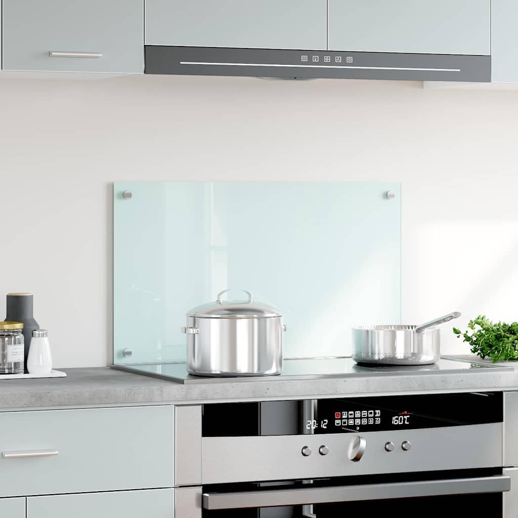 vidaXL Heim & Garten Küchenrückwand Hartglas 70x40 Milchweiß