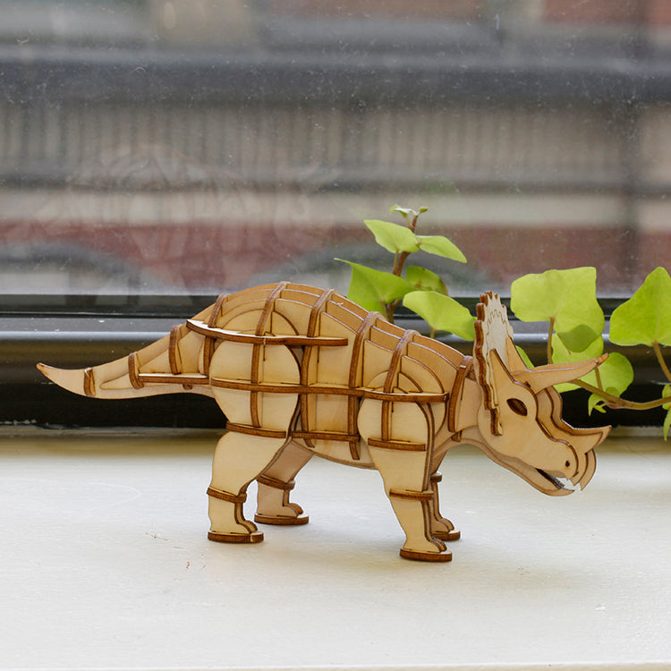 Kikkerland Play Triceratops 3D Holzpuzzle Dino