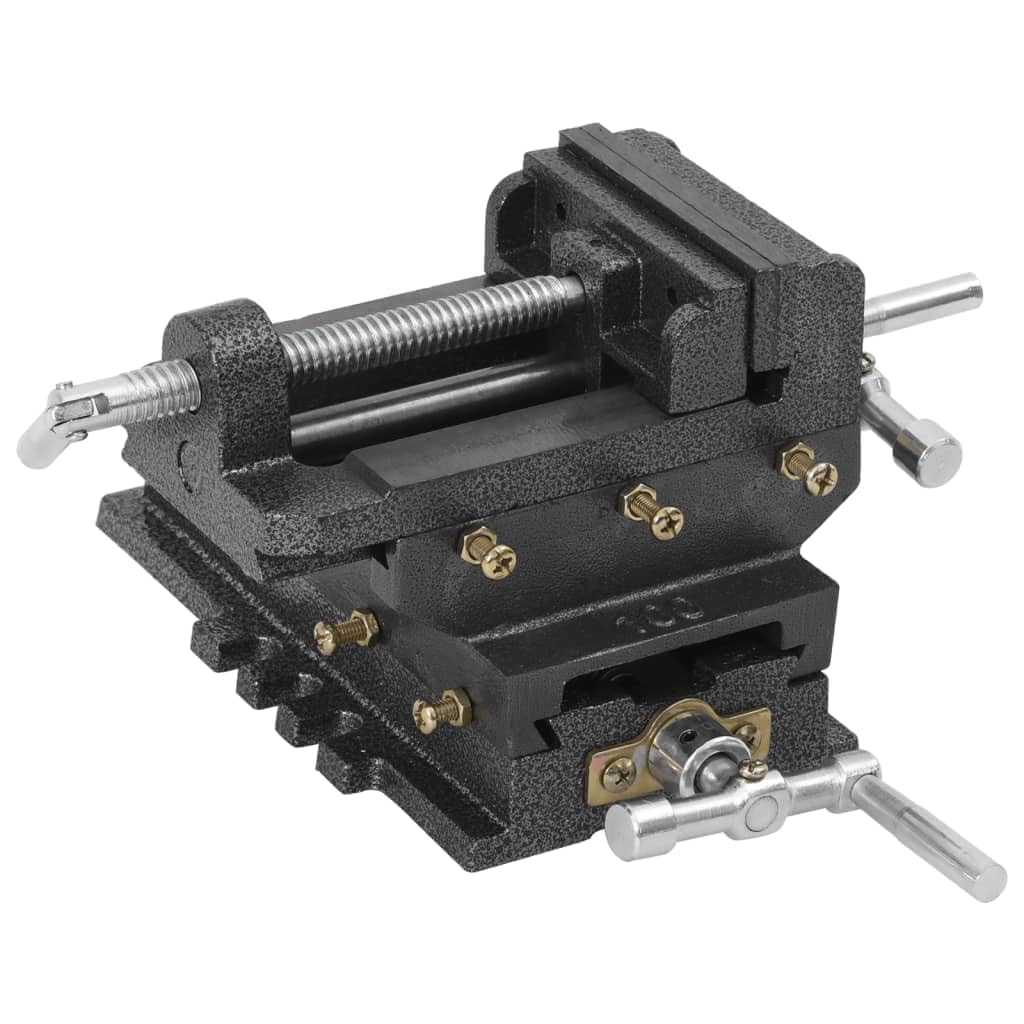 vidaXL Maschinenschraubstock Kreuztisch 78 mm Gusseisen