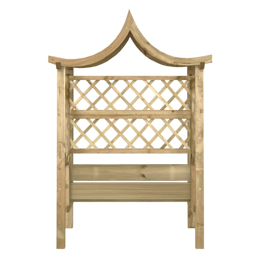 vidaXL Heim & Garten Pergola Kiefer mit Bank imprägniert