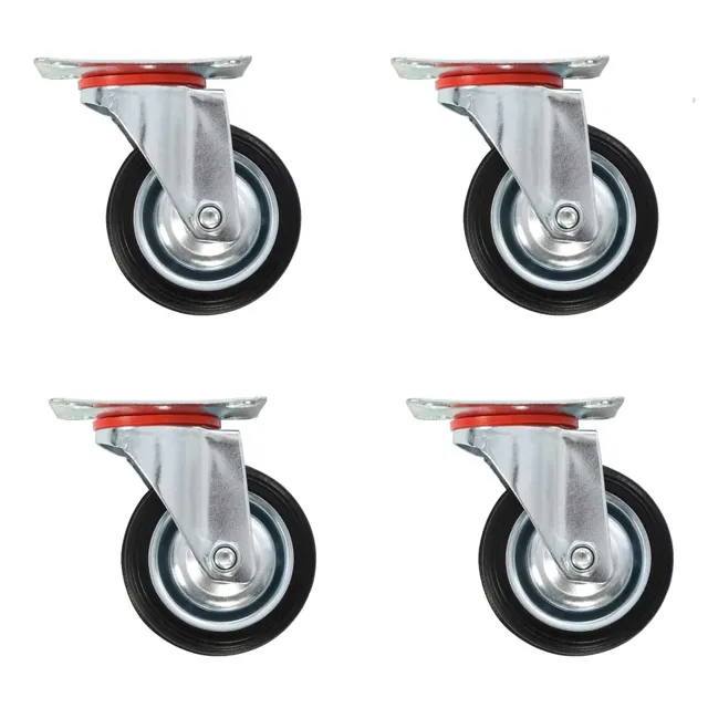 vidaXL Wirtschaft & Industrie Lenkrollen 75 mm 32 Stk. Gummi 50 kg