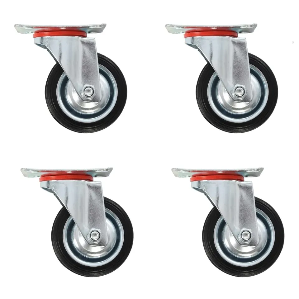 vidaXL Wirtschaft & Industrie Lenkrollen 75 mm 32 Stk. Gummi 50 kg