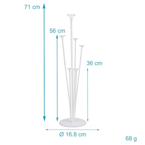 Intirilife Ballonständer Transparent 7 Ballons 70 cm Deko