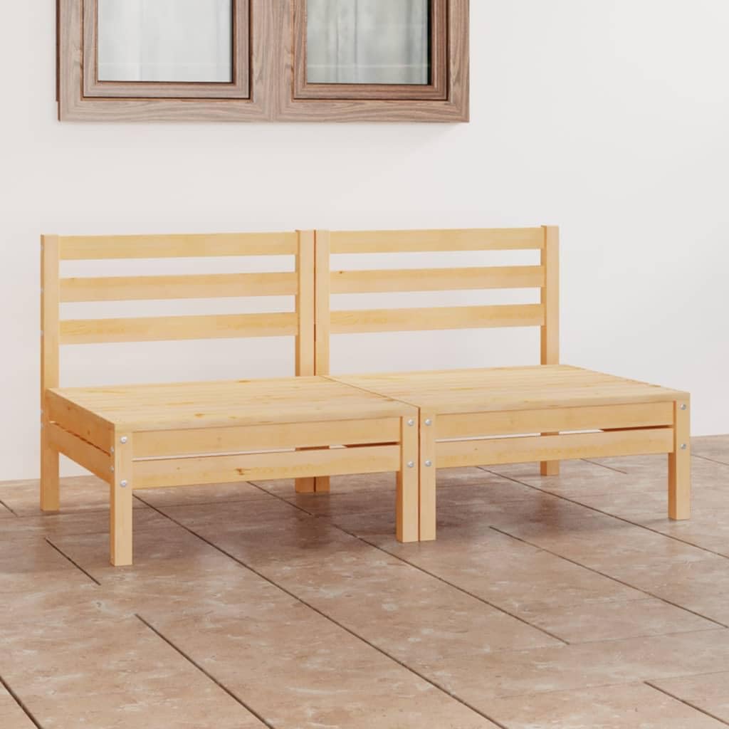 vidaXL Heim & Garten Gartensofa 2-Sitzer Kiefer Braun Massivholz