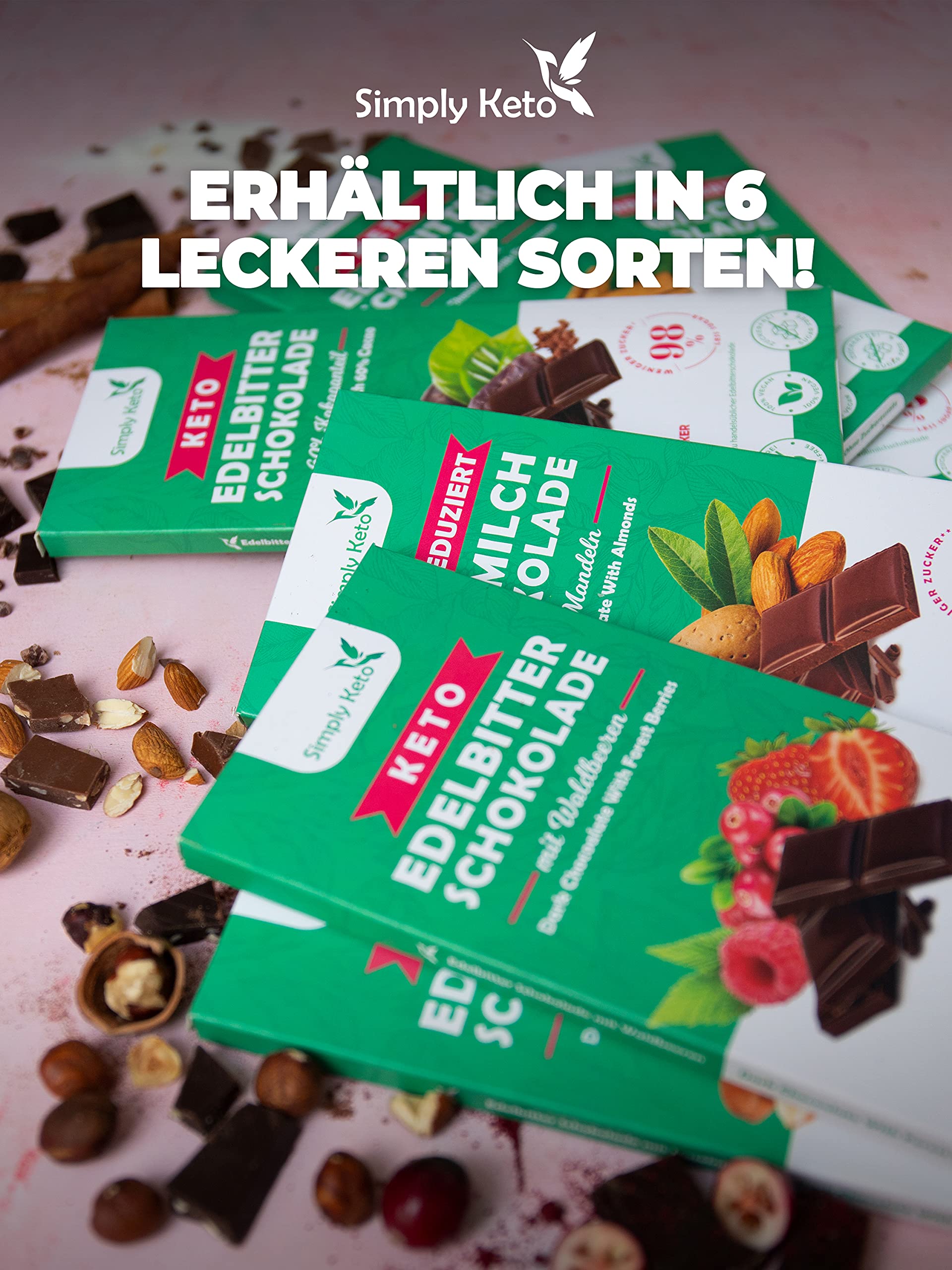 Simply Keto Schokolade Zimt 60% 125 g ohne Zucker