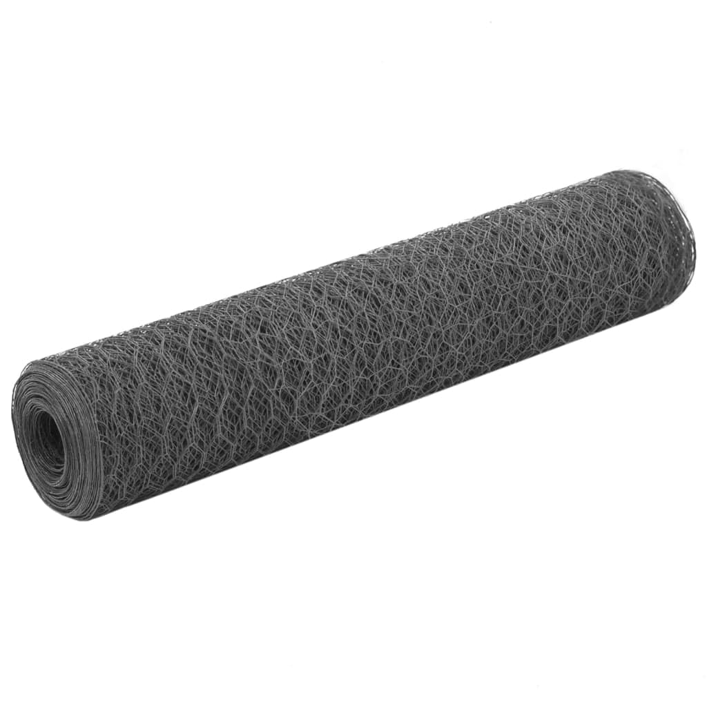 vidaXL Heim & Garten Maschendrahtzaun 25x0,5 m Silber verzinkt